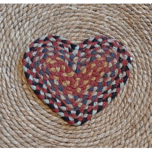 Braided Heart Coaster - Chilli